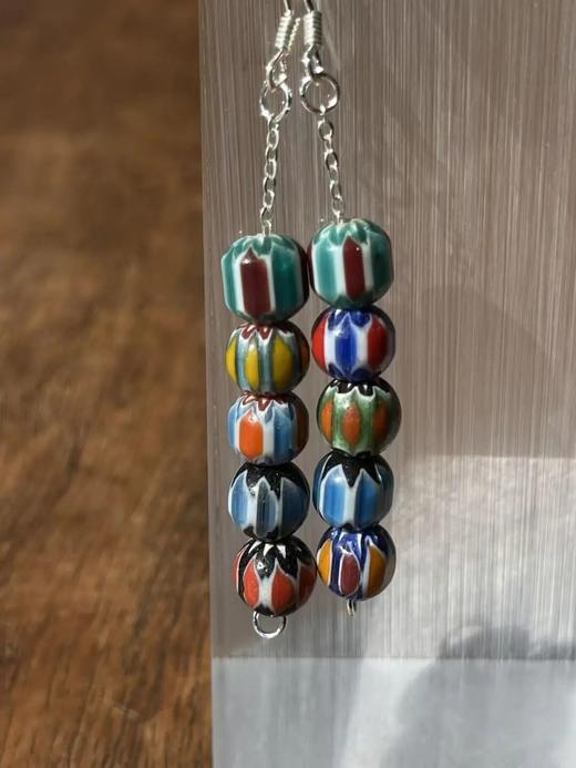 多彩绞胎琉璃凸棱剁珠首饰两件套组，顺丰包邮 商品图8