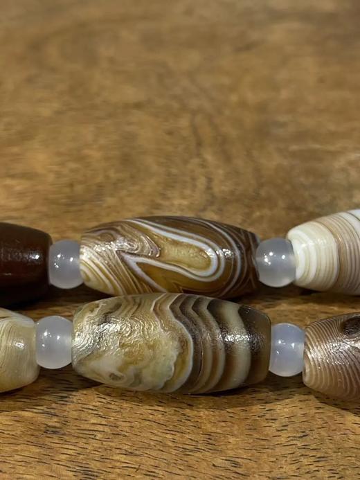 褐灰缠丝玛瑙橄榄珠首饰两件套，顺丰包邮 商品图6