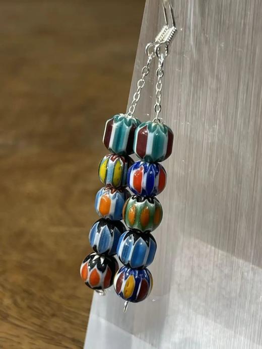 多彩绞胎琉璃凸棱剁珠首饰两件套组，顺丰包邮 商品图9