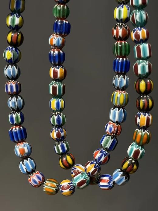 多彩绞胎琉璃凸棱剁珠首饰两件套组，顺丰包邮 商品图1