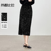 【内购】【珠绣成诗】优雅聚会华丽氛围感松紧腰侧开叉珠片丝绒小A半身裙-154QA3960 商品缩略图0