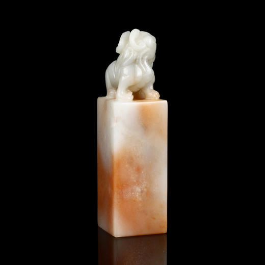 孤品017229老挝石桃花冻兽钮方章配高档锦盒-2.7*2.7*10.0cm 商品图3