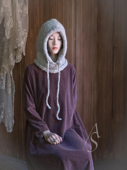 Casey Casey 25AW 浅褐色/梅子色PYJ ROUCH丝绒廓形连衣裙 商品图9