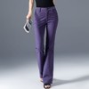 紫色牛仔裤女2025秋季新款裤子微喇裤高腰修身喇叭裤女裤爆款长裤 商品缩略图0