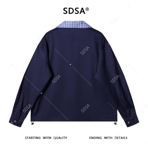 SDSA男士秋冬新款痞帅男装潮牌拼接翻领长袖衬衣下摆松紧设计百搭 商品图5