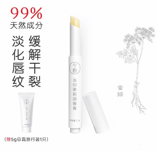 （赠润颜日霜旅行装5g价值49元）今韵当归茉莉润唇膏 1.9g  A-5168 商品图0