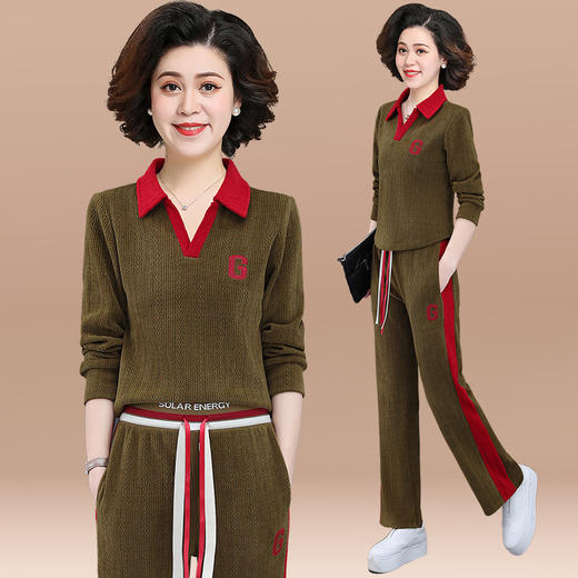 SP7-3891 妈妈春装运动服套装2025新款中老年春秋卫衣两件套女洋气长袖上衣 商品图1