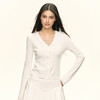 Ariseism 美式复古基础百搭白色v领针织开衫女秋季新款修身上衣 商品缩略图0