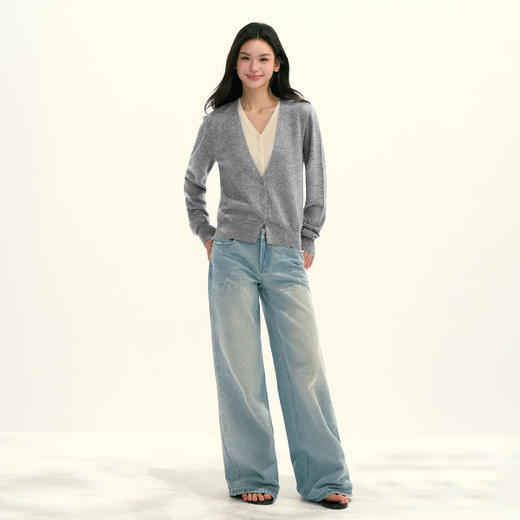 Ariseism 美式复古绵羊毛假两件针织衫女秋季新款修身长袖上衣 商品图4