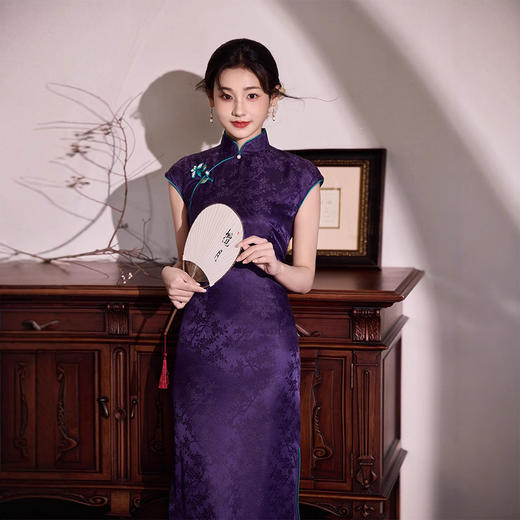 【紫气东来】新中式真丝旗袍JD01008 商品图2