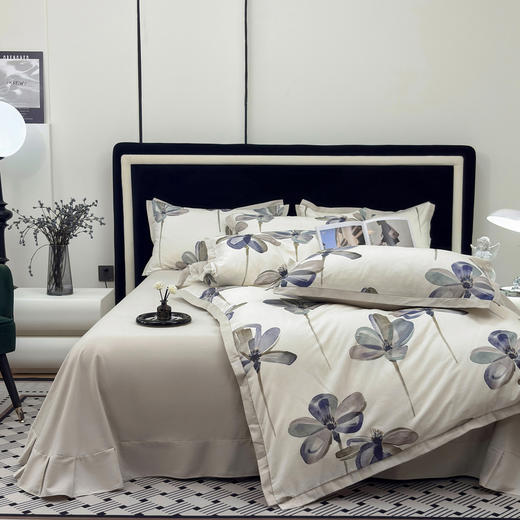 秋冬全棉加厚磨毛四件套纯色印花缺角工艺系列床单被套床上用品G110500004 商品图3