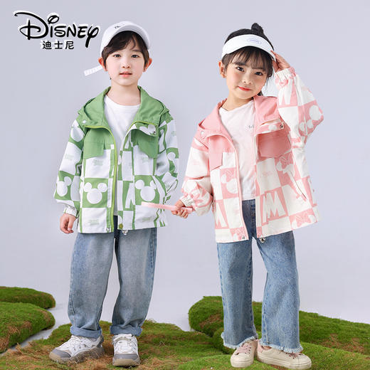 Disney/迪士尼zj儿童双面穿时尚外套男女童撞色春款洋气休闲夹克 商品图3