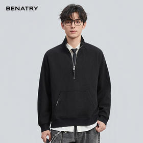 2025秋季新品半拉链肌理面料卫衣ECF324003