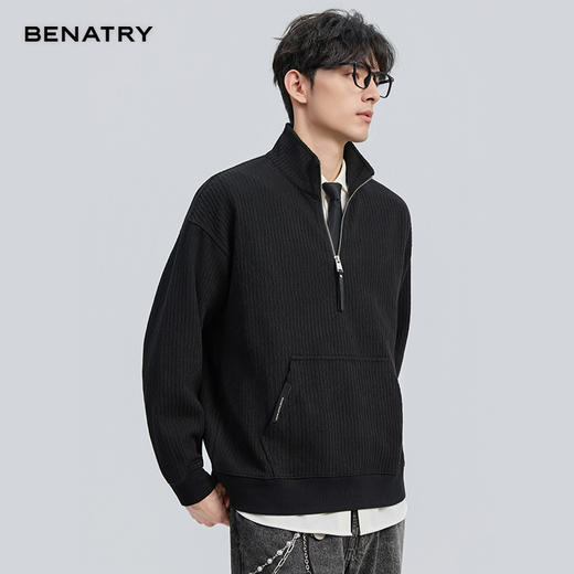 2025秋季新品半拉链肌理面料卫衣ECF324003 商品图2