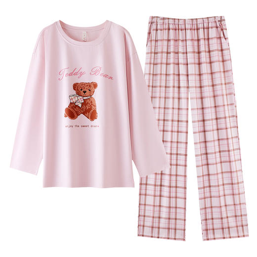 【抗菌新疆棉】自然醒「落日甜酒」纯棉秋季A类长袖睡衣女士可外穿家居服套装JLM 商品图10