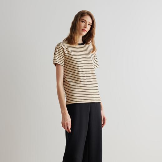 COCO ZONE 港风复古百搭条纹圆领短袖T恤上衣 24C10085 商品图3