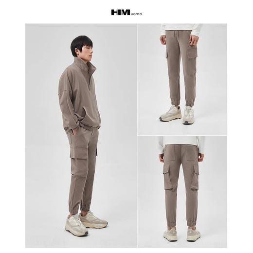 HIM漢崇  舒适透气束脚裤男潮流工装大口袋男士百搭休闲裤2025秋季 商品图3