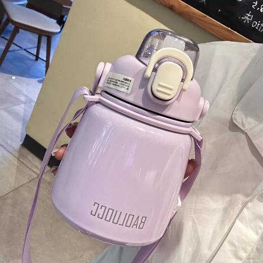 【赠送贴纸！敲高颜值】k可背可提可斜挎，解放你的双手，大容量304不锈钢保温杯网红高颜值女士大肚水杯子双饮吸管儿童壶。rb 商品图6