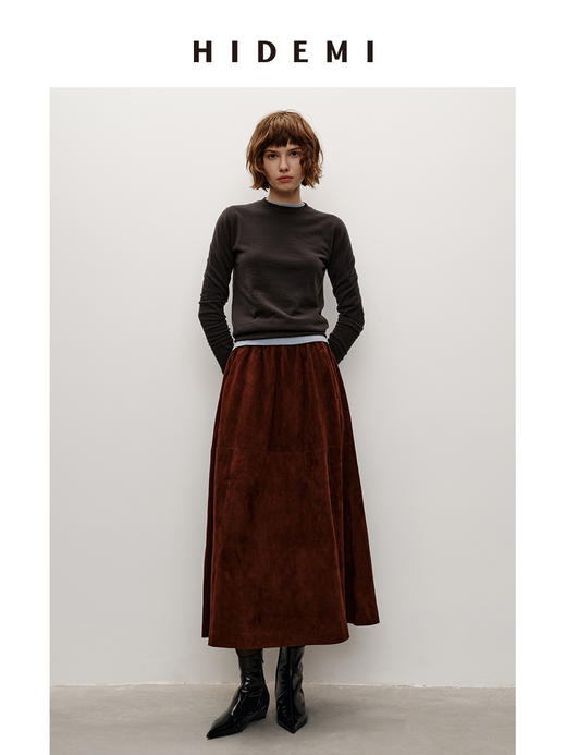 HIDEMI 进口美利奴羊毛柔软细腻纱线打底衫舒适叠穿圆领针织衫 商品图4