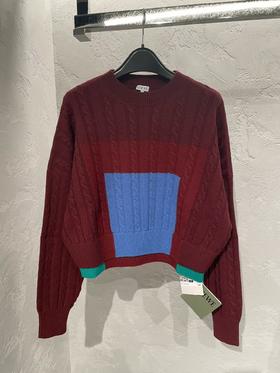 女款短款拼色针织毛衣014