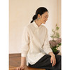 牧衣游原创 丝棉净色衬衫女新款通勤简约白色斜襟新中式上衣 浅禾 商品缩略图1