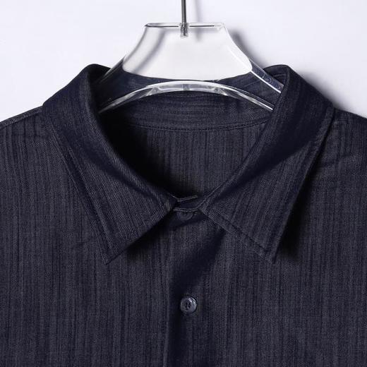 C608SDSA男士秋冬新款痞帅男装韩版竖纹口袋翻领长袖衬衫复古百搭衬衣 商品图1