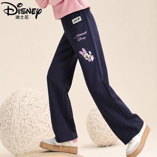 迪士尼儿童阔腿裤女大童裤子秋季2024新款女童休闲裤秋装女孩长裤 商品图0
