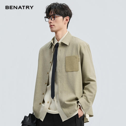 2025秋季新品翻领磨毛衬衣ECF311002 商品图1