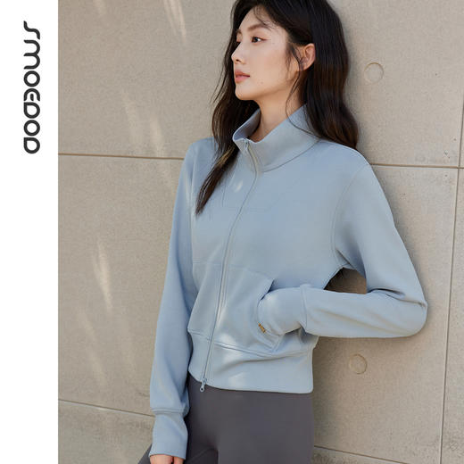 SMOEDOD/水沐伊朵立领短外套拉链女健身运动秋季外套长袖50202 商品图1