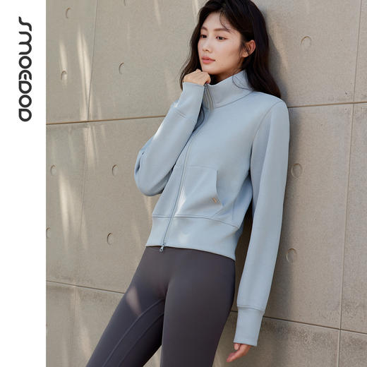 SMOEDOD/水沐伊朵立领短外套拉链女健身运动秋季外套长袖50202 商品图8