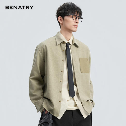 2025秋季新品翻领磨毛衬衣ECF311002 商品图2