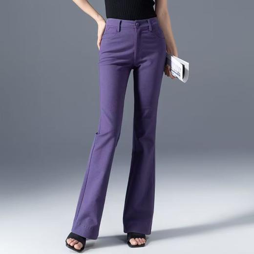 紫色牛仔裤女2025秋季新款裤子微喇裤高腰修身喇叭裤女裤爆款长裤 商品图1