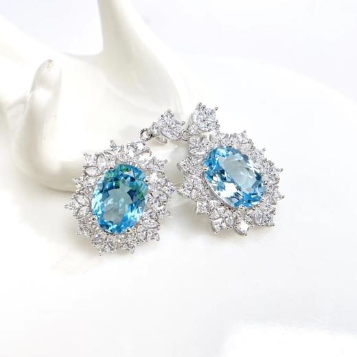 DS925托帕石吊坠-瑞士蓝三叶草蛋面12*16 商品图0