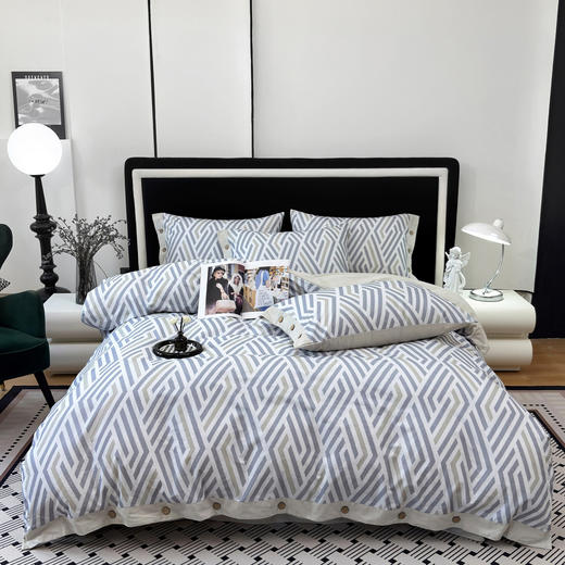 高档加厚全棉磨毛四件套纯棉100S被套床单高级感秋冬保暖床上用品G110500003 商品图2