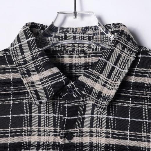 6503SDSA男士秋冬新款痞帅男装美式复古撞色格纹翻领长袖T恤时尚衬衣 商品图1