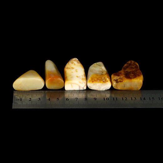 孤品017231老挝石北部黄随形小章一组共5枚-大小不一，详见参考尺 商品图4