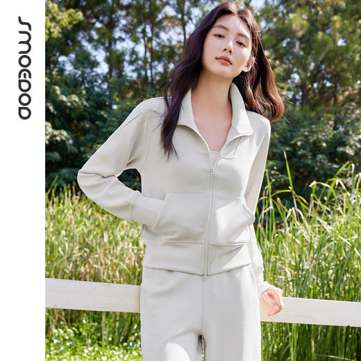 SMOEDOD/水沐伊朵立领短外套拉链女健身运动秋季外套长袖50202 商品图6