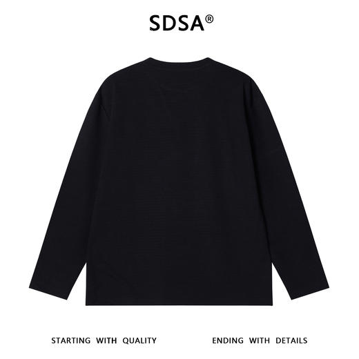 SDSA男士秋冬新款痞帅男装韩版条纹缝线圆领长袖T恤简约风百搭潮 商品图4