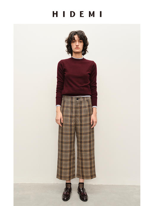 HIDEMI 进口美利奴羊毛柔软细腻纱线打底衫舒适叠穿圆领针织衫 商品图9