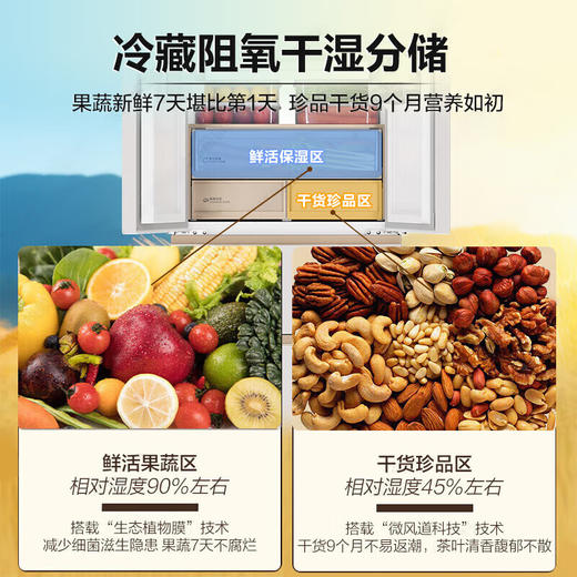 海尔（Haier）麦浪冰箱510升冰箱全空间保鲜594mm专业超薄零嵌入法式多门一级能效变频大容量电冰箱 麦浪系列+专业超薄594mm零嵌+全空间保鲜BCD-510WGHFD1BNXU1 商品图5