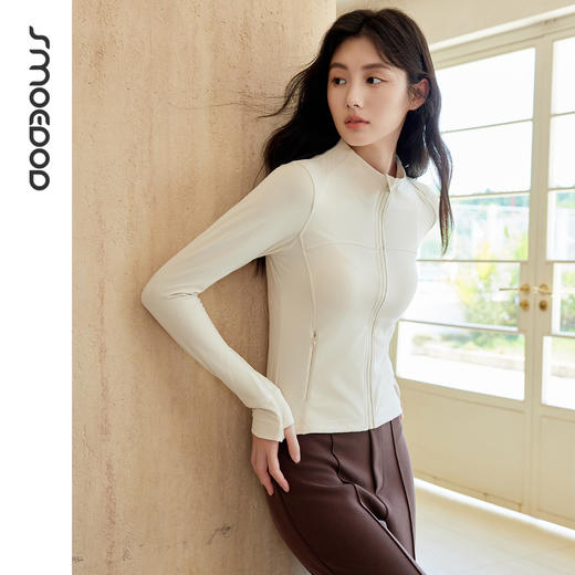 SMOEDOD/水沐伊朵女士运动瑜伽长袖立领外套显瘦修身健身50223 商品图4