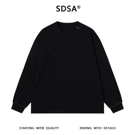 SDSA男士秋冬新款痞帅男装简约纯色金属装饰圆领卫衣百搭宽松上衣 商品图1
