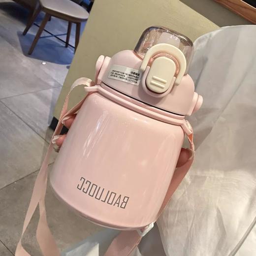 【赠送贴纸！敲高颜值】k可背可提可斜挎，解放你的双手，大容量304不锈钢保温杯网红高颜值女士大肚水杯子双饮吸管儿童壶。rb 商品图5