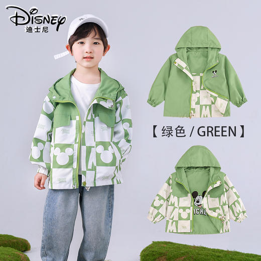 Disney/迪士尼zj儿童双面穿时尚外套男女童撞色春款洋气休闲夹克 商品图4