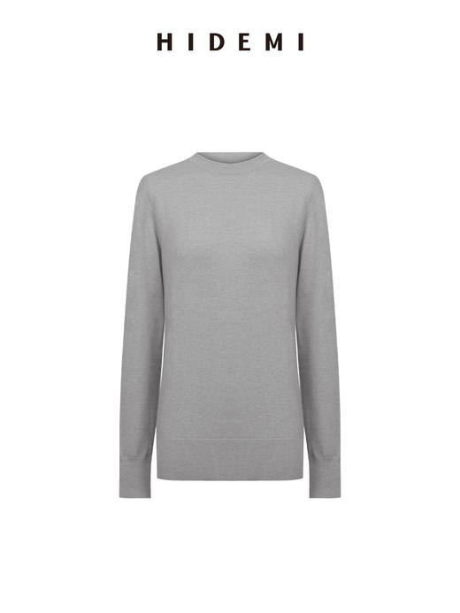 HIDEMI 进口美利奴羊毛柔软细腻纱线打底衫舒适叠穿圆领针织衫 商品图13