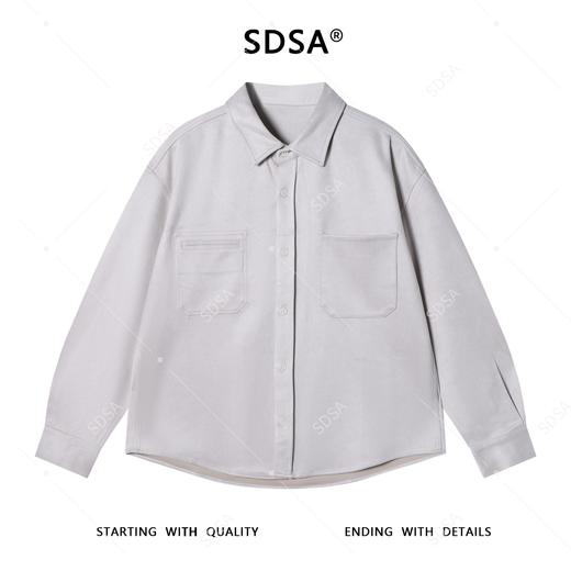 6354SDSA男士秋冬新款痞帅男装极简风绒面纯色翻领长袖衬衫复古百搭 商品图0