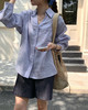 韩国h家新款口袋亚麻衬衣衬衫08271 商品缩略图5