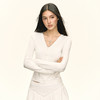 Ariseism 美式复古基础百搭白色v领针织开衫女秋季新款修身上衣 商品缩略图2