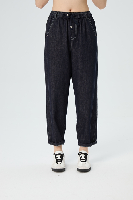 水淼大码女装2025秋新款时尚休闲牛仔萝卜裤1585