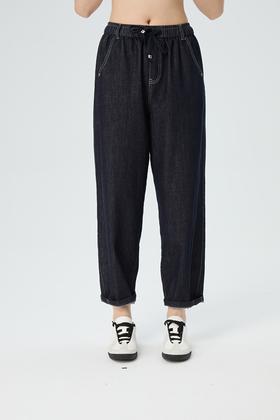 水淼大码女装2025秋新款时尚休闲牛仔萝卜裤1585